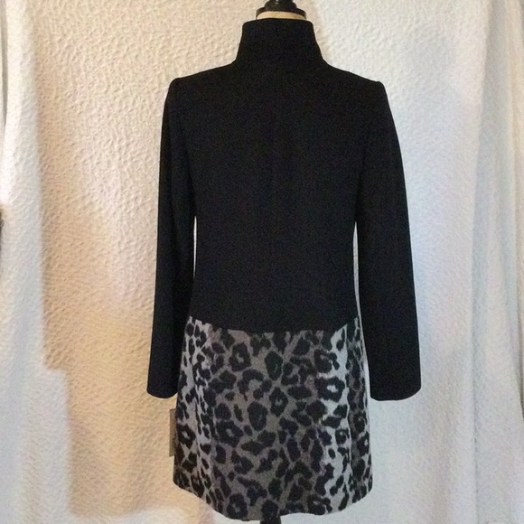 T Tahari wool coat - black and leopard - Picture 5 of 12